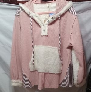 POL Pink and Cream Hooded Jacket